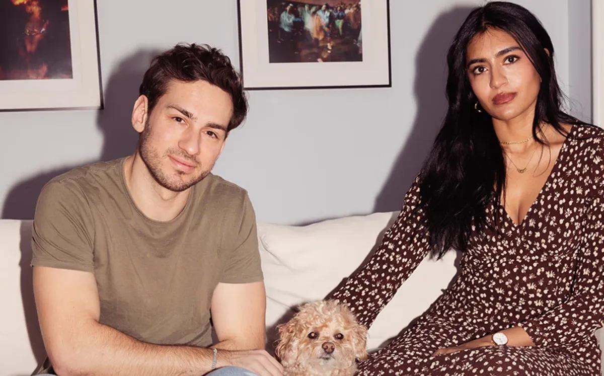 Omi the dog at home with her family